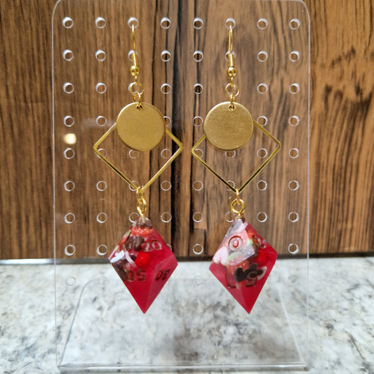 CHOCOLATE STRAWBERRIES - D10/0 EARRINGS